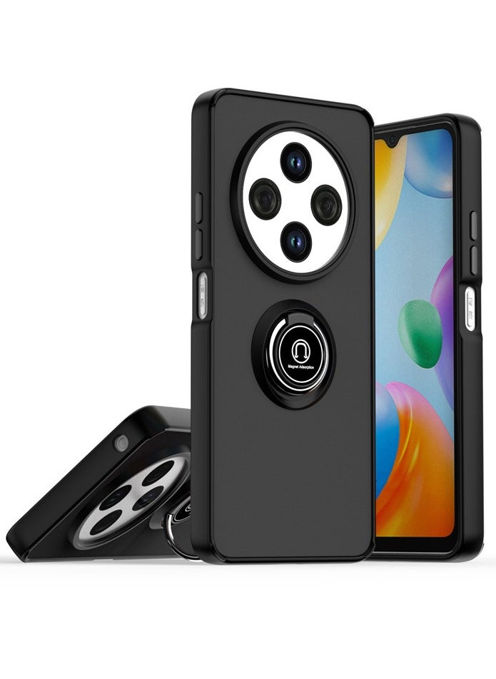 ماركة غير محددة Redmi 14C 4G / الدخن بوكو C75 4G حالة الهاتف المحمول ، 360 ° قوس دوار خاتم + دعم المغناطيسي سيارة قوس + الترا رقيقة الكمبيوتر و TPU صدمة برهان حالة الهاتف المحمول ، ينطبق على Redmi 14C 4G / الدخن POC0 C75 4G ، أسود 