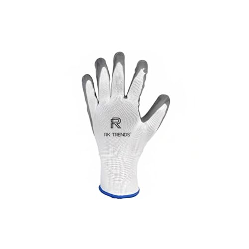 RK TRENDS Safety Gloves - Nylon Nitrile Coated Industrial & Home Cut Resistant Hand Gloves. (Pack of 36 Pairs, Grey (Nitrile Coated)) - Image 2