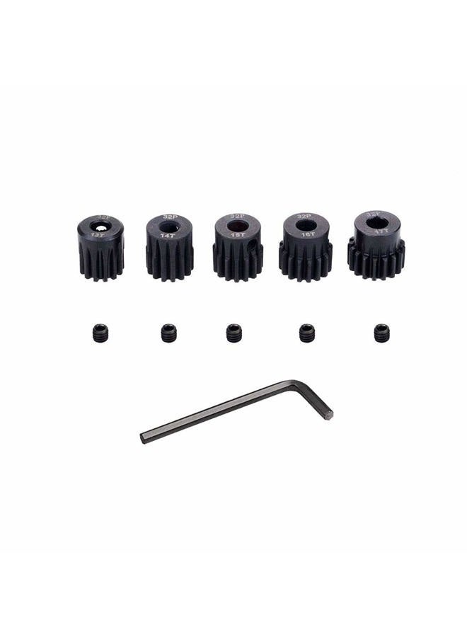 Globact RC Pinion Gear 5mm 32p Pinion 13T 14T 15T 16T 17T Hardened Metal Pinion Motor Gear Set for RC Buggy Car Monster Truck(Compatible with 0.8 Metric Pitch) - Image 1