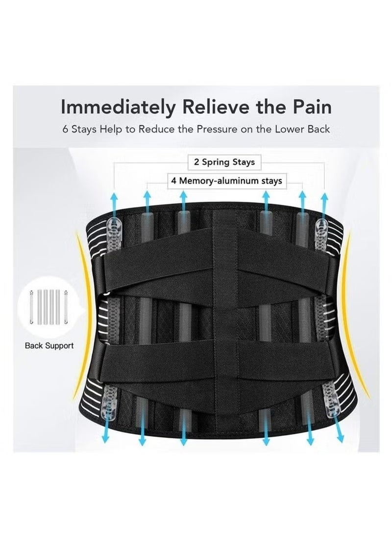 OMEVE Back Brace, Lower Back Pain Relief with 7 Stays, Adjustable Back Support Belt for Work, Back Brace for Lower Back Pain Relief,Anti-skid Lumbar Support for Sciatica Scoliosis for Men and Women S code - Image 4