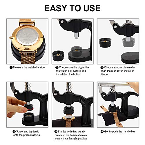 ONEBOM Watch Press Tool Set, Watch Repair Kit Professional with Everything, for Various Kinds of Watch (Watch Press Kit) - Image 4