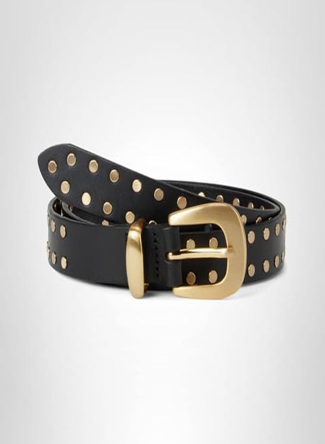 Made Well Madewell Womens Clean Western Flat Stud Belt, True Black, X-Large - Image 4