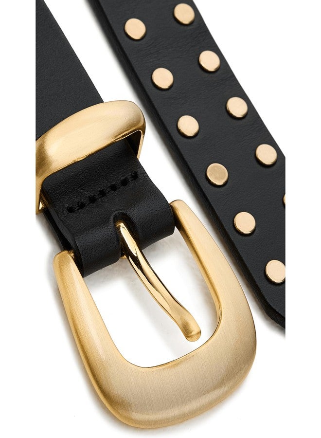 Made Well Madewell Womens Clean Western Flat Stud Belt, True Black, X-Large - Image 3