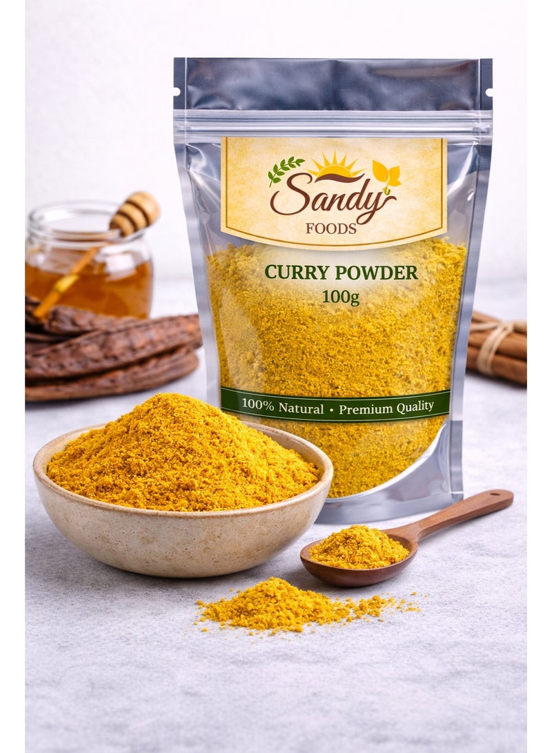 Sandy Foods Curry Powder 100g  بهارات كاري ناعمة طبيعي 100%  نكهة هندية مميزة  جودة عالية - Image 2