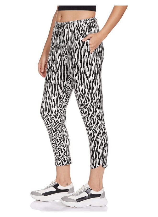 Enamor Essentials Women's Mid Rise 7/8Th Relaxed Fit Soft & Drapey 4 Way Stretch Viscose Spandex Casual Style Lounge Pants With 2 Side Pockets - E048 (E048-Geo Ikat Aop Black Combo-M) - pzsku/Z9F8AB8AFECD6FF9A3B34Z/45/_/1737720810/4642f579-7d67-4cb7-b2eb-2cc4a7df5344