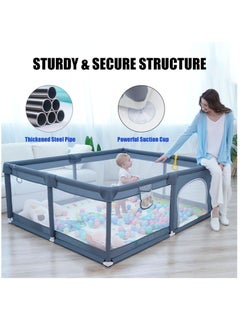 Arabest Baby Playpen, Playpen for Babies and Toddlers,150*180*68 cm Baby Play Pen for Toddler,Sturdy Safety Baby Fence with Anti-Slip Base, Play Yard Indoor Outdoor Kids Activity Center  - Image 4