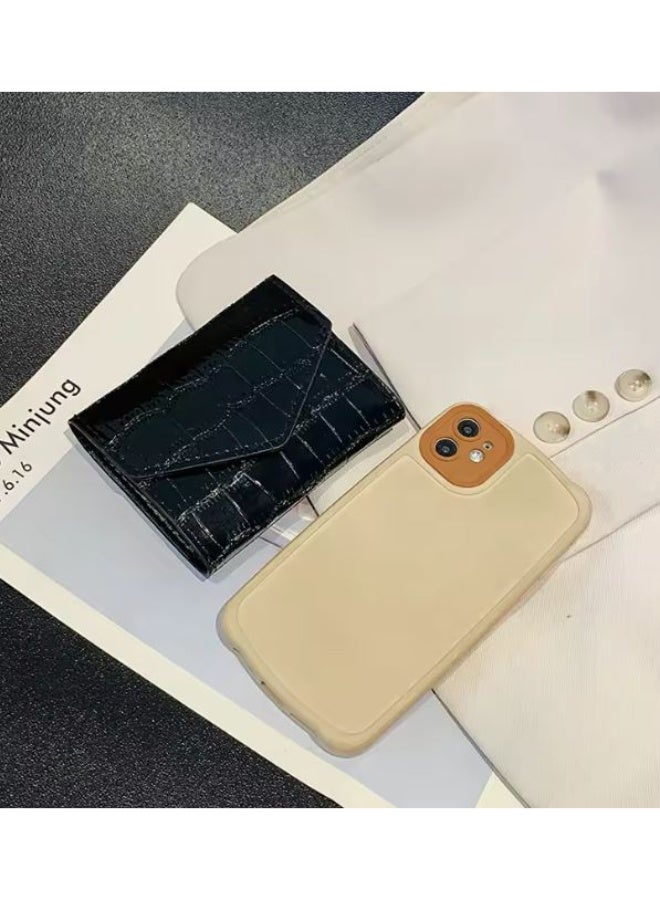 zoba Luxury women's wallet with a crocodile-embossed leather pattern – a stylish and compact mini design with multiple card slots and a pocket for bills and coins – durable, glossy leather material that easily fits in any bag – perfect organization and everyday convenience in one compact and fashionable wallet – black color - Image 2