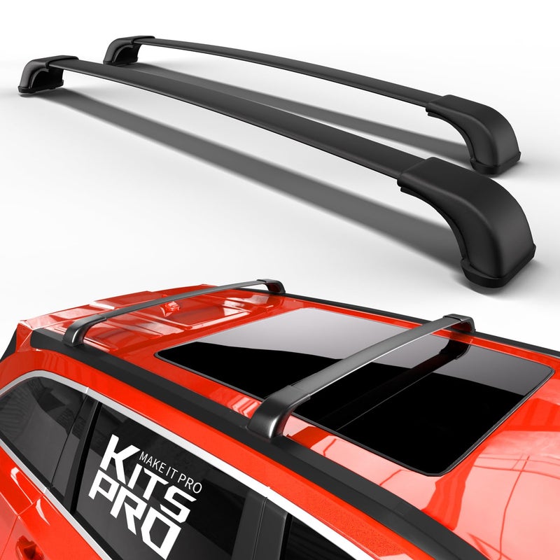 KitsPro 260lb Roof Rack Cross Bars for 20142019 Toyota Highlander SE XLE LE Plus Limited Matte Black Heavy Duty Aluminum Cargo Crossbar