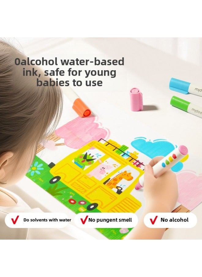 Mideer弥鹿水彩笔儿童可水洗幼儿园专用画笔套装宝宝绘画涂鸦工具-颜色:双头可水洗水彩笔-12色MD4308  - Image 5