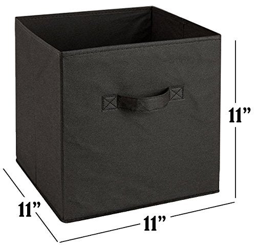 Handy Laundry Handy Laundry Foldable Cube Storage Bins - 6 Pack - Decorative Fabric Storage Cubes are Collapsible & Great Organizer for Shelf  Closet or Underbed. Convenient for Clothes or Kids Toy Storage (Black) - Image 4