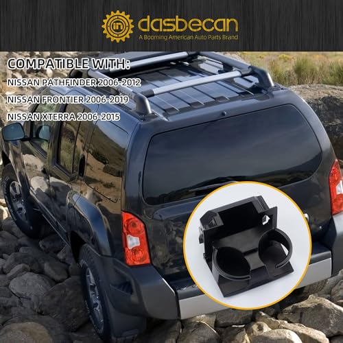 Dasbecan داسبيكان حامل أكواب خلفي أسود لصندوق الكونسول متوافق مع نيسان باثفايندر 2006-2012 نيسان فرونتير 2006-2019 نيسان إكستيرا 2006-2015 96965-ZP00A 96965-ZP00C 96965-ZP00D - Image 4