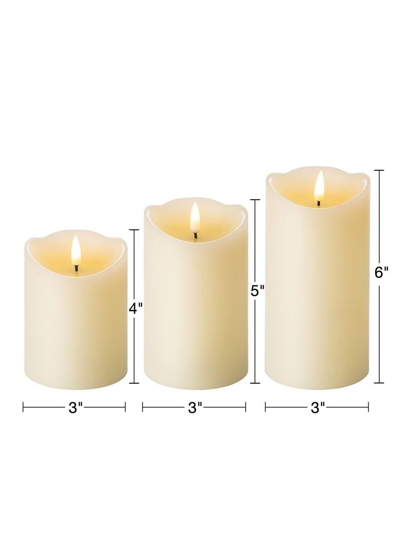 Cool Baby COOLBABY Off-White Flameless Candle with Remote Flicker Simulation Real Candle LED Battery Candle 3-Piece Set  - Image 2