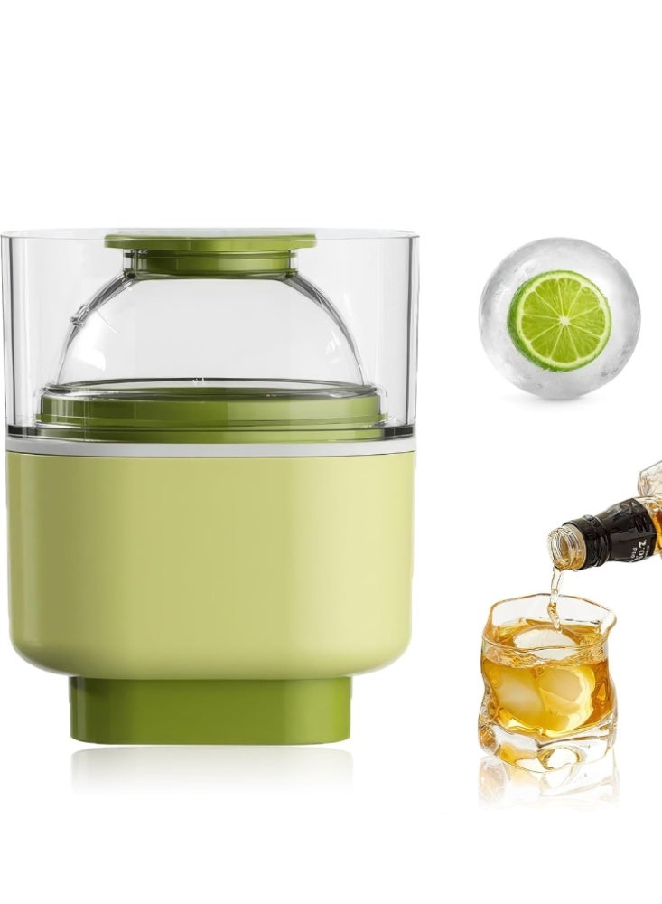 قالب مكعبات ثلج سيليكون دائري، صانع كرات ثلج بحجم 2.5 بوصة قابل لإعادة الاستخدام مع غطاء وسهل الإخراج، مثالي للويسكي والكوكتيلات والبوربون - Image 1