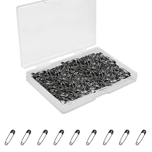 Keepsweat 500 Pcs Small Black Safety Pins 075Inch19mm Rust Resistant Metal Classic Style