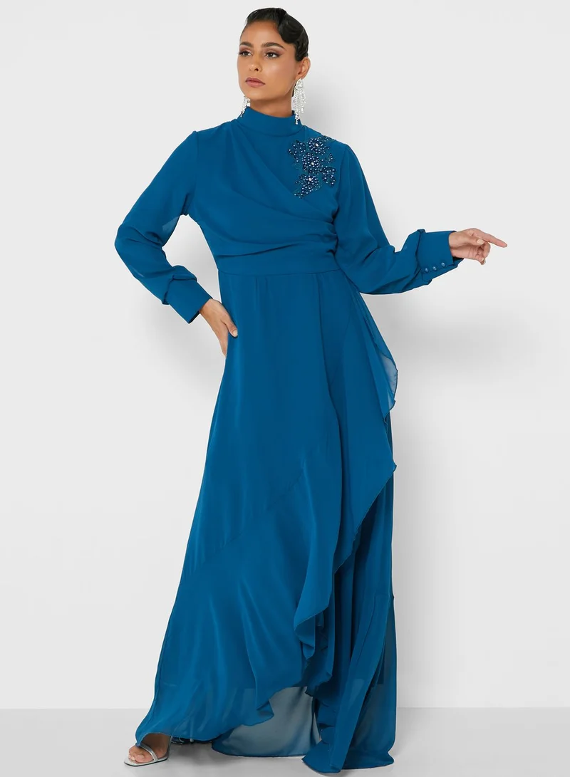 Khizana Frill Detail Flare Dress