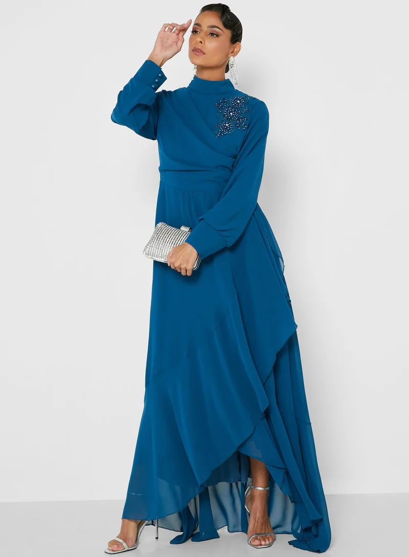 Khizana Frill Detail Flare Dress