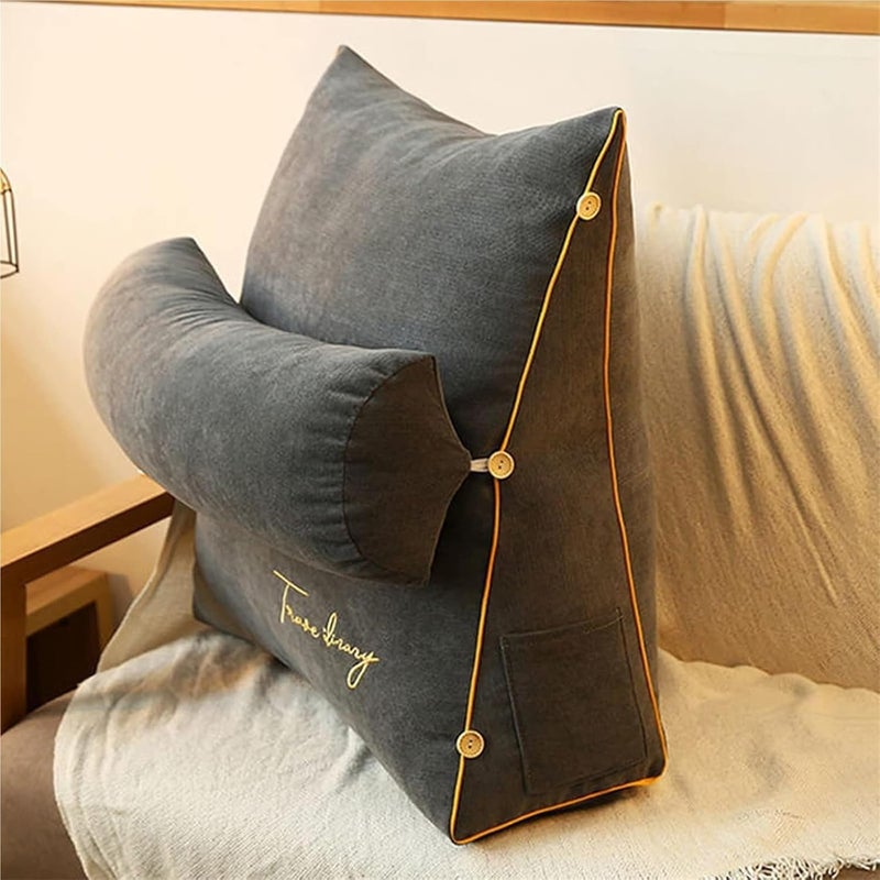 Reading Pillows, The Neck is Adjustable for Sofa Headboards, Lumbar Supports, Backrests, Cushions, Pillows(Dark Coffee,45x45x20cm) - Image 3