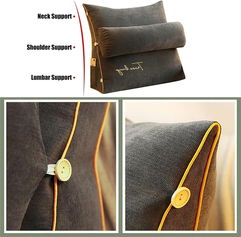 Reading Pillows, The Neck is Adjustable for Sofa Headboards, Lumbar Supports, Backrests, Cushions, Pillows(Dark Coffee,45x45x20cm) - Image 2