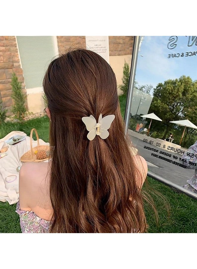 ويسدم مشابك شعر غير لامعة من WISDOM، مشابك فك غير لامعة غير قابلة للانزلاق، مشابك شعر لطيفة ذات تثبيت قوي، شعر سميك ورقيق للنساء والفتيات (10 قطع، فراشة شفافة غير لامعة) - Image 2