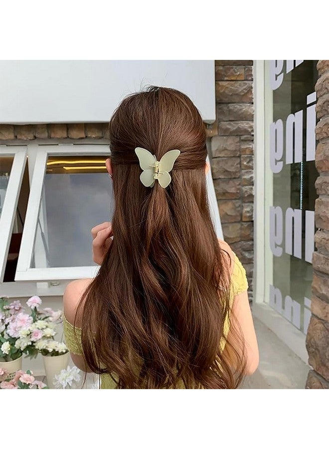 ويسدم مشابك شعر غير لامعة من WISDOM، مشابك فك غير لامعة غير قابلة للانزلاق، مشابك شعر لطيفة ذات تثبيت قوي، شعر سميك ورقيق للنساء والفتيات (10 قطع، فراشة شفافة غير لامعة) - Image 4