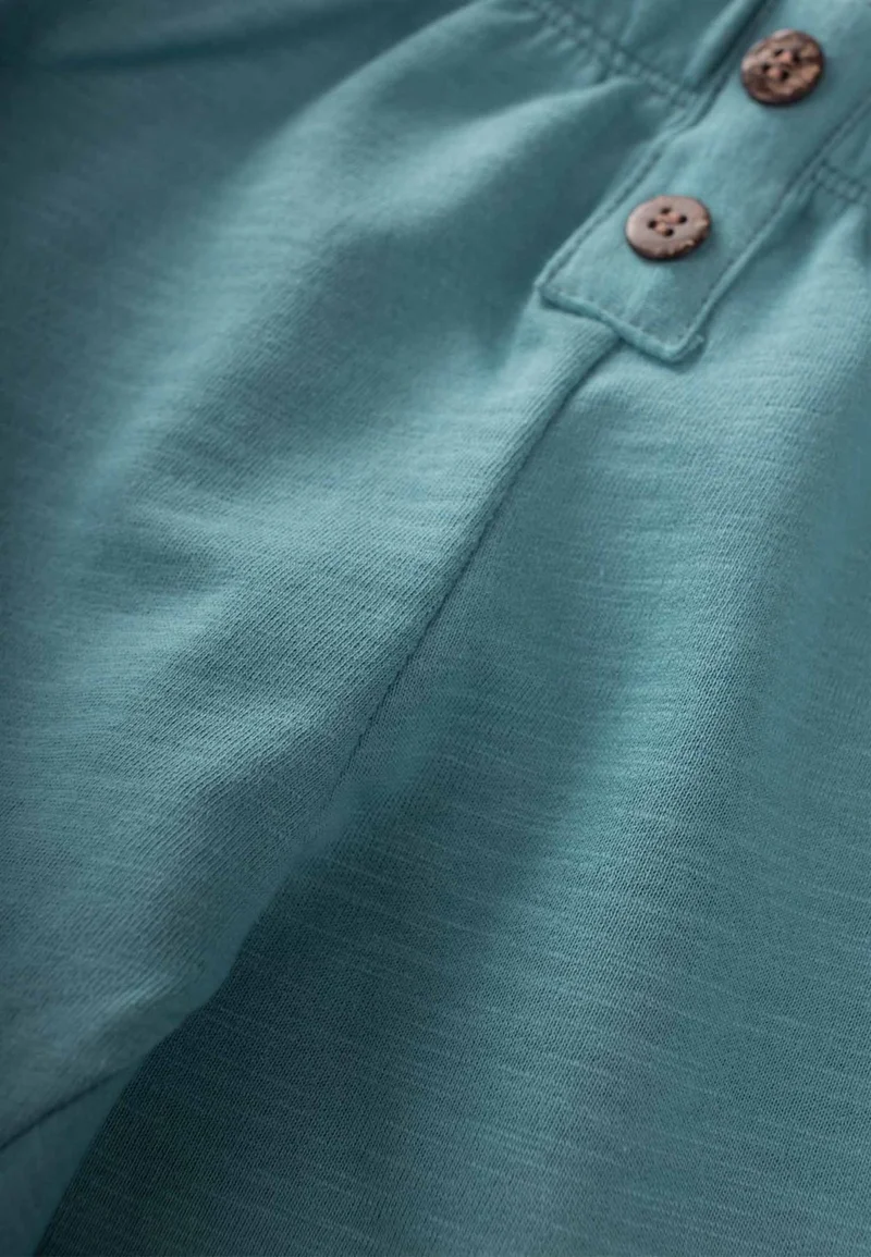 Cigit Turquoise Knitted Trousers with Cinchoe Placket Detail