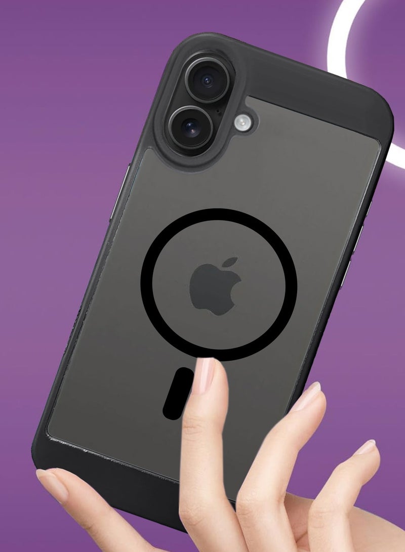 Wtech Apple iPhone 16 Plus 2024 Magsafe Hybrid TPU Silicone Slim Case Cover - Black - Image 4