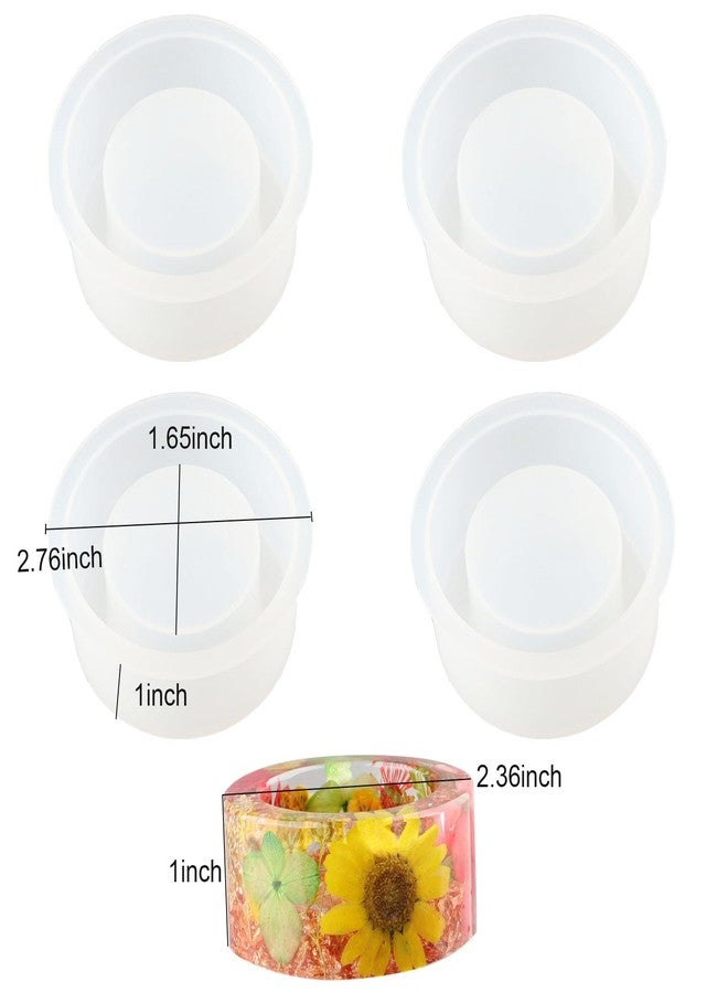 F FYJS Tealight Candle Holder Resin Molds Silicone, 4 Pcs Round Tea Light Candle Holder Molds for Resin, Epoxy Resin Molds for DIY Crafts,Trinket Container,Candlestick,Wedding, Home Decoration - Image 2
