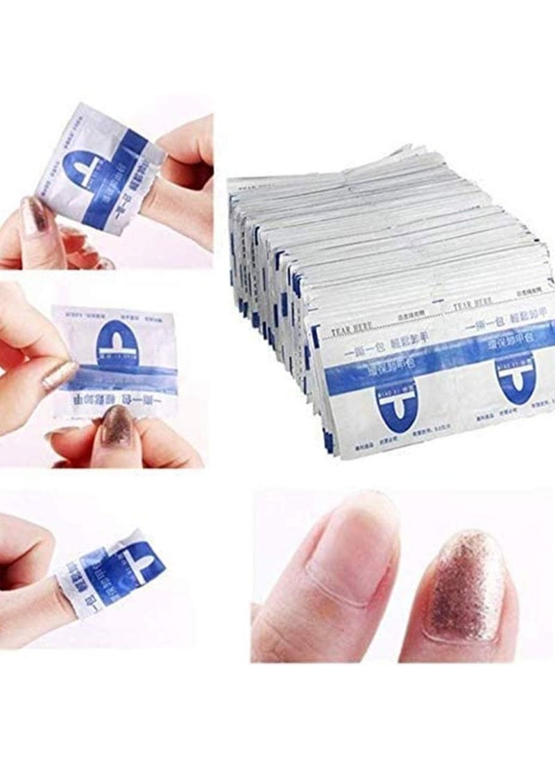 بيوينتي Nail Polish Remover Pads 100 Pcs Magic Soak-Off Gel Remover Professional Wraps Soak Off Acrylic Fast Gentle Quality Foil Art Cleaner for Manicure  - Image 2
