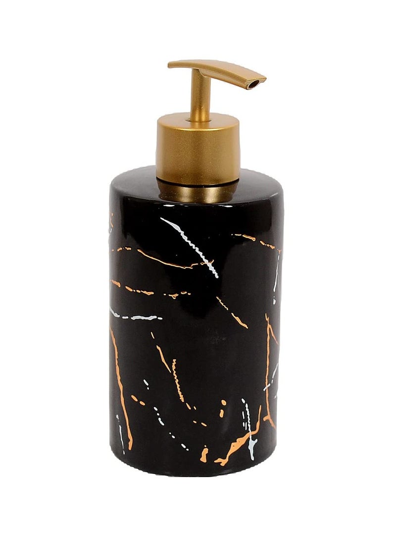 Modern Style Ceramic Liquid Soap Dispenser for Bathroom & Kitchen (250 ml) KA-1178BL Black