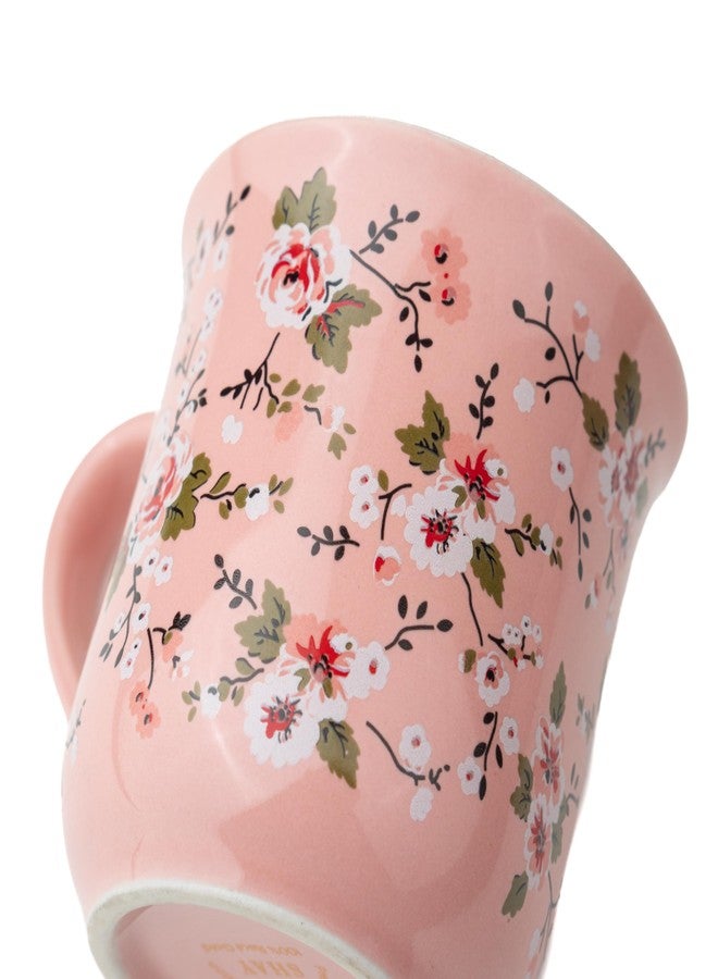 Shay طقم أكواب شاي سيراميك من شاي، 6 قطع، بنقشة زهور وردية، 180 مل | طقم أكواب شاي من 6 قطع | لمسة نهائية لامعة | خزف حجري فاخر | طقم شاي | كوب شاي سيراميك | أكواب صغيرة للشاي (أكواب شاي بنقشة زهور - وردي) - Image 4