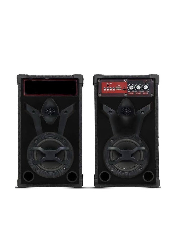 TWINS - 2 pieces subwoofer 4 inch with remote control contains a usb port, a memory card, bluetooth, audio input and an input to connect to the computer black or red color - Image 1