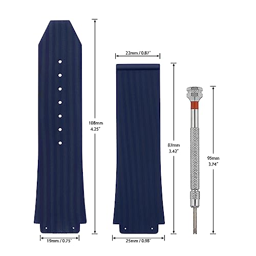 SANDEIN 25mm Watch Band Compatible with Big Bang Soft Silicone Rubber Replacement Watch Straps - Image 5
