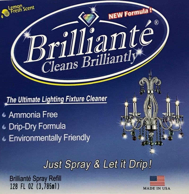 CrystalPlace BRILLIANTÉ Crystal Chandelier Cleaner Manual Sprayer 32oz Spray Bottle & Gallon Refill, Environmentally Safe, Ammonia-Free, Drip-Dry Formula, Made in USA - Image 3