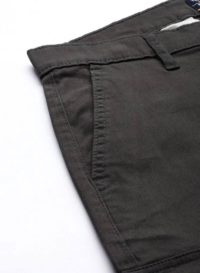 The Indian Garage Co  Men Black Solid Slim Fit Cargo Pants for Men | Best Price UAE