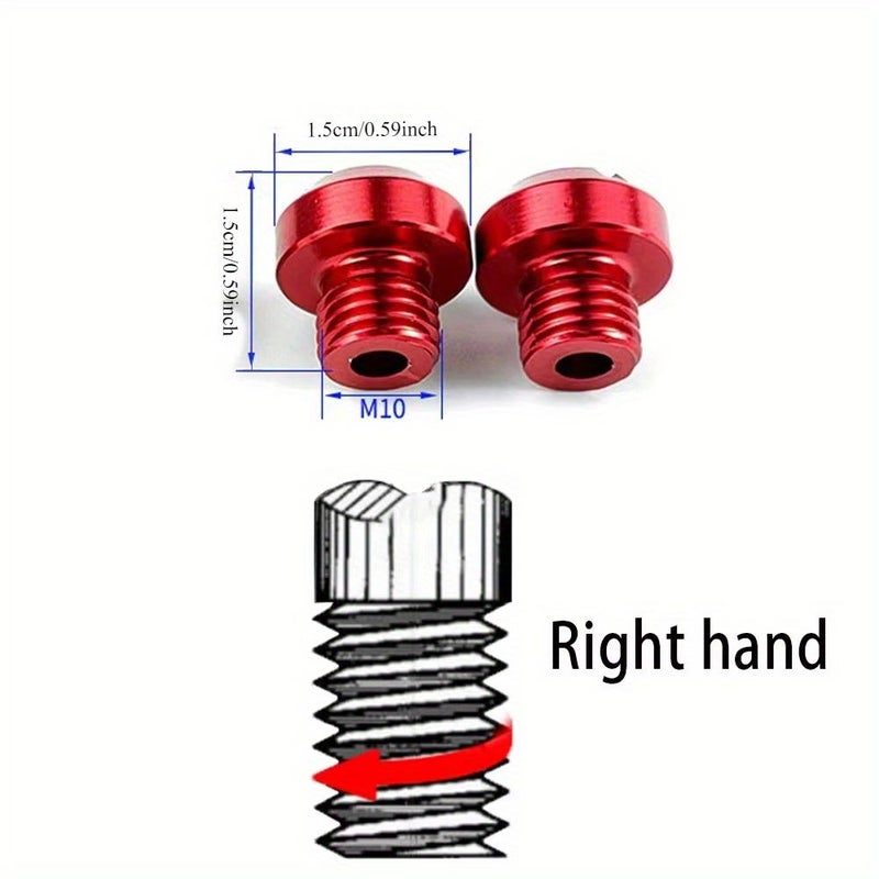 Set Of 2 Blue Rust Resistant Motorcycle Screws For M10 Rearview Mirror Holes With Rearview Mirror Bracket As Motorcycle Additions - Image 2
