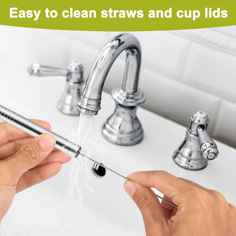 XZESH Metal Straw Replacement for Owala Water Bottle 40 oz Accessories, With 2 Straw Cleaner, Reusable Stainless Steel Straws Compatible With Owala FreeSip Water Bottle - 4pcs - Image 5