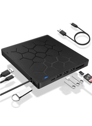 External DVD Drive USB 3.0 CD DVD Burner for Laptop Type-C CD/DVD  Optical Disk Drive with 4 USB Ports and 2 SD Card Slots Ultra Slim for Mac PC Windows 11/10/8/7 Linux OS - pzsku/Z9F8C0960B5EB29FEBB03Z/45/1747018325/cf1eb1dd-ad7d-4c7c-ad30-86009f31daad