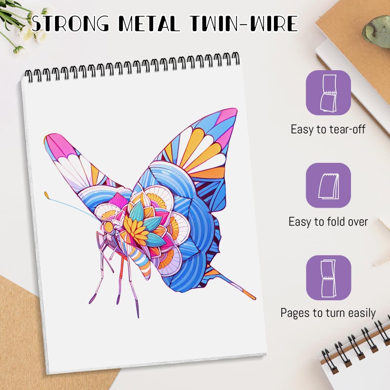 CKMOREL 3Pcs Adult Coloring Book Spiral Bound, Mandala Coloring Book for Adult Relaxation, Original Design with 72 Patterns, Thick Paper One Sided Design, Hand-Drawn Design, Anxiety Relief Mindfulness Gifts - Image 5