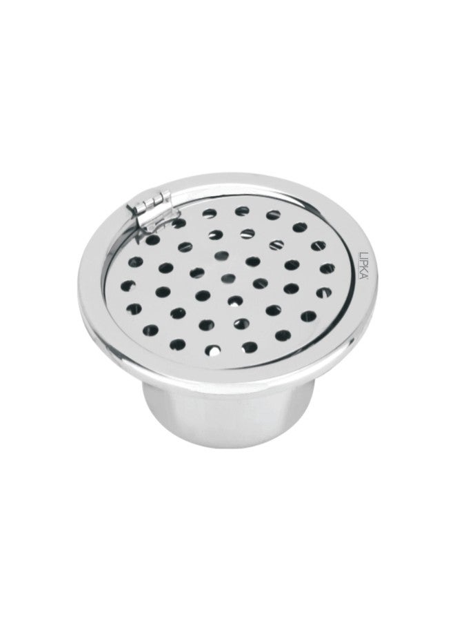 LIPKA Super Sleek Round Floor Drain |Stainless Steel |5 Inches| with Cockroach Trap & Hinge| - Image 1