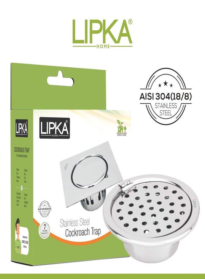 LIPKA Super Sleek Round Floor Drain |Stainless Steel |5 Inches| with Cockroach Trap & Hinge| - Image 3