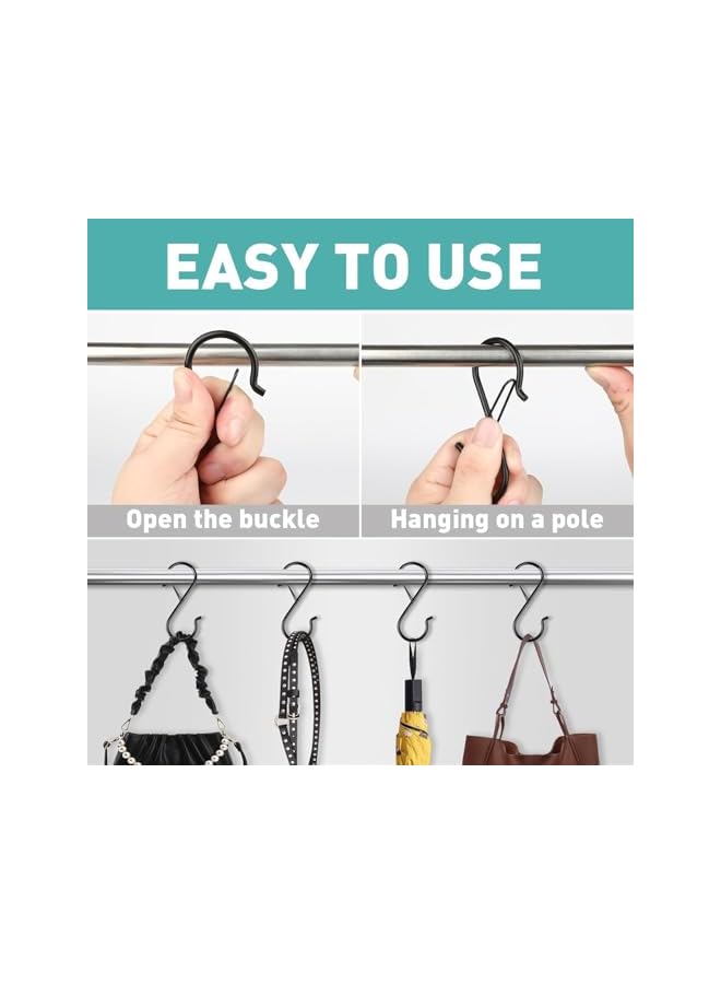 Green Tiger 100 Pcs S Hooks Hanging Safety Buckle, 3.5 Inch Stainless-Steel Heavy-Duty S Hooks, Kitchen Pot Rack Hooks, Closet Hooks for Hanging Kitchen Utensil, Pots and Pans, Clothes, Plants, Towels, Bags - Image 4