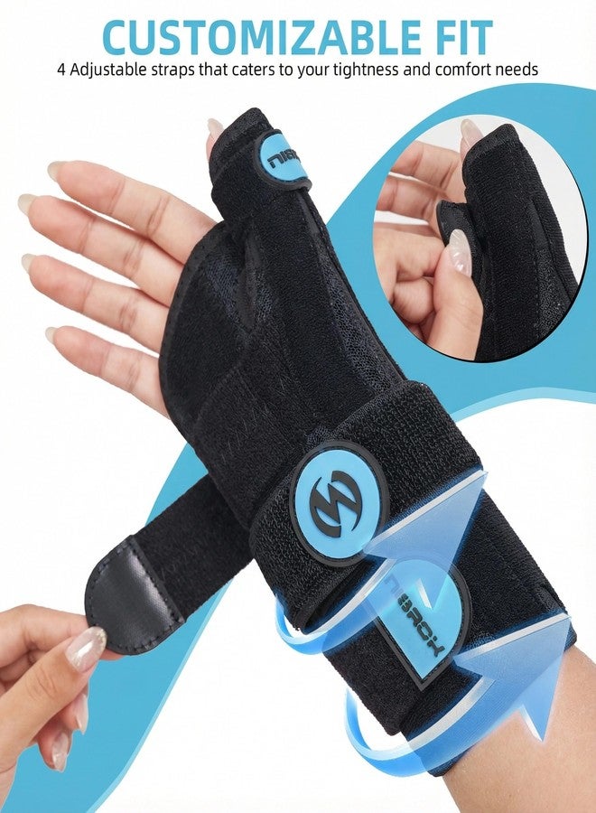 Nisrok Adjustable Thumb Spica Splint Wrist Brace, Universal for Left/Right Hand, Day & Night Support, Relieves De Quervain's Tenosynovitis/Carpal Tunnel/Tendonitis/Arthritis, Unisex, Blue (Left Hand, S/M) - Image 4