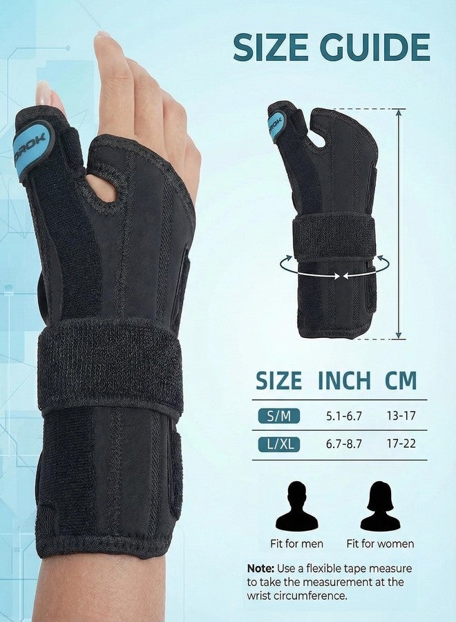 Nisrok Adjustable Thumb Spica Splint Wrist Brace, Universal for Left/Right Hand, Day & Night Support, Relieves De Quervain's Tenosynovitis/Carpal Tunnel/Tendonitis/Arthritis, Unisex, Blue (Left Hand, S/M) - Image 5