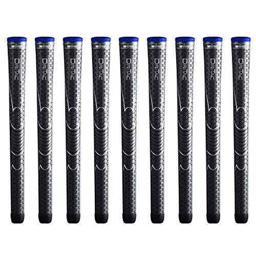 Winn Dri-Tac Midsize (+1/16") Dark Gray - 9 Piece Golf Grip Bundle - Image 1