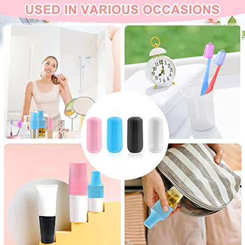 MAYCREATE® 8 Pcs Leak Proof Sleeves for Travel Container Silicone Elastic Sleeves for Leak Proofing in Luggage, Reusable Sleeve Covers for Toiletries, Spray Bottles Accessory - Image 5