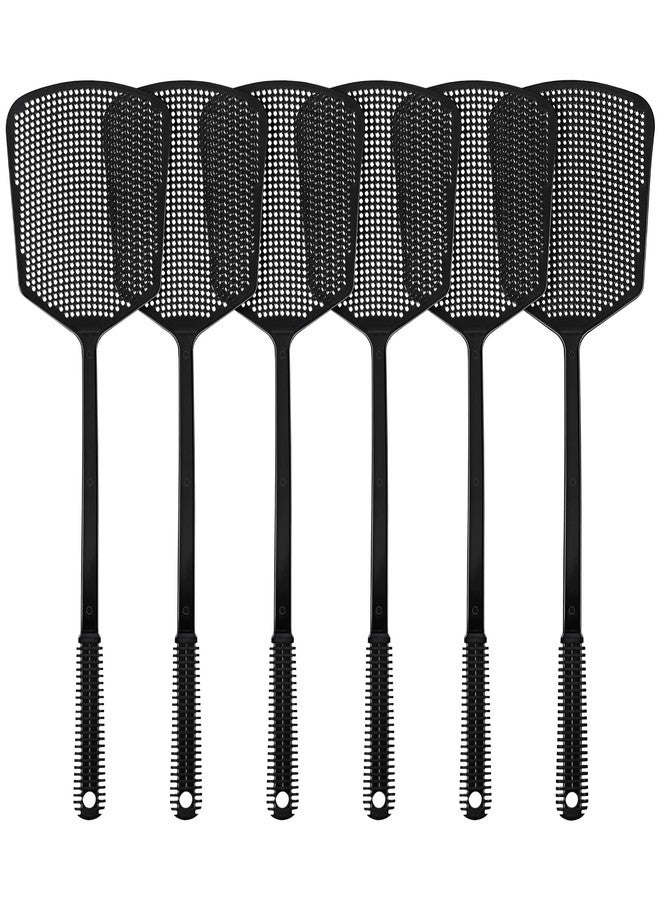 TrueYee 6-Pack Heavy Duty Long Handle Fly Swatter, Fly Swatter for Indoors, Black - Image 1
