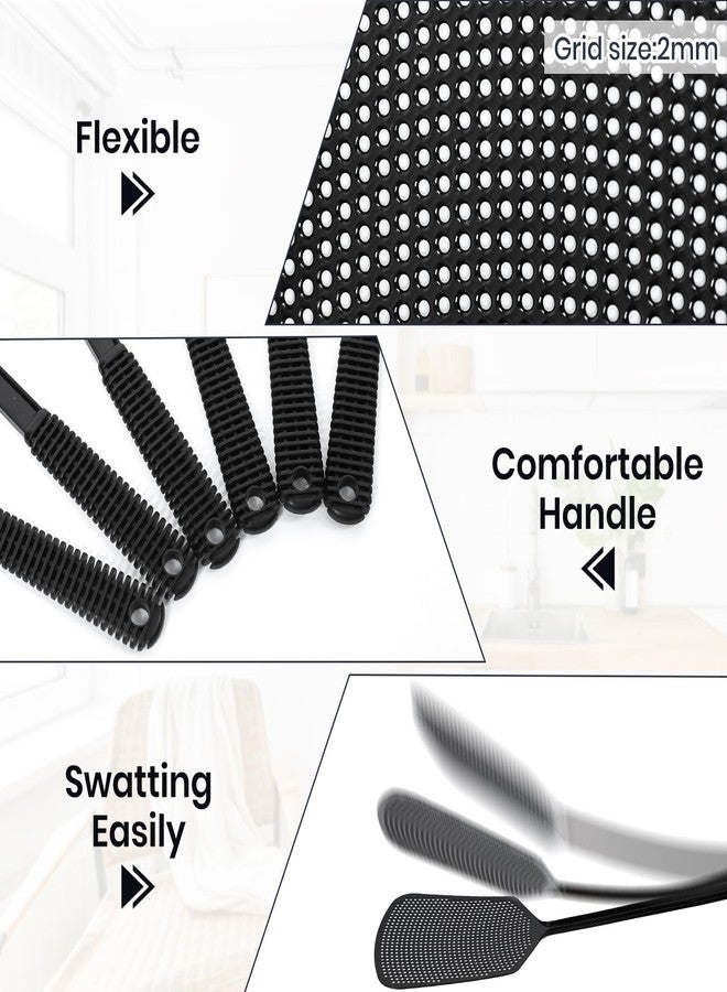 TrueYee 6-Pack Heavy Duty Long Handle Fly Swatter, Fly Swatter for Indoors, Black - Image 2