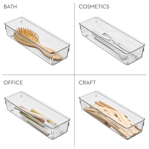 InterDesign iDesign Linus BPA-Free Plastic Drawer Organizer - 3.25" x 9.75" x 2.25", Clear - Image 3