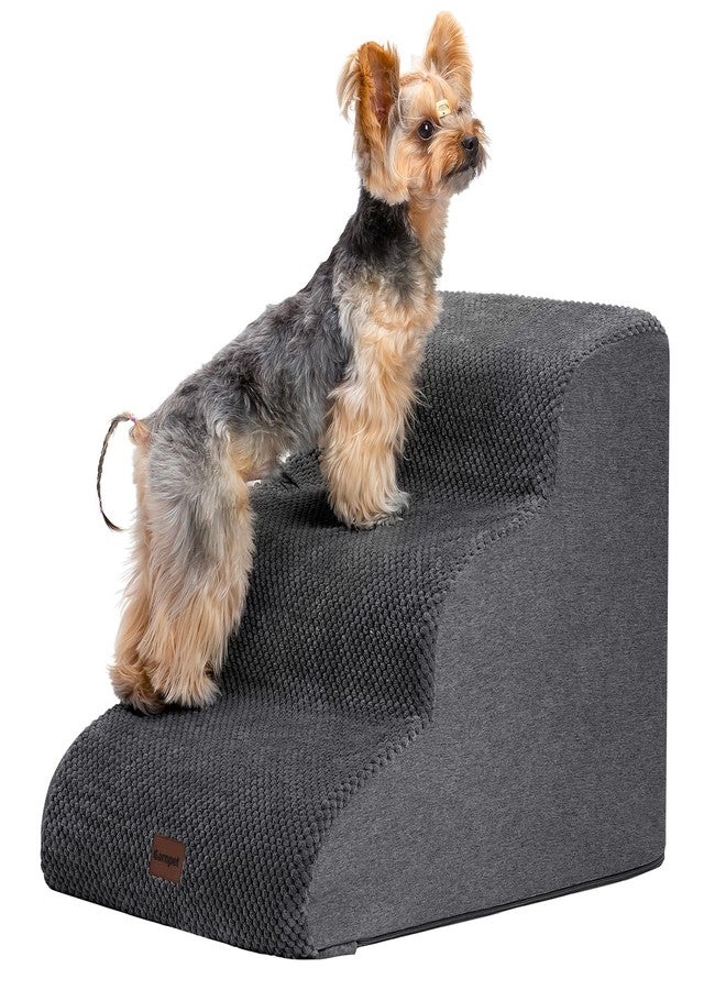 Garnpet Dog Stairs for Couch Sofa and Chair, 3-Step Dog Steps for Small Dogs and Cats, Non-Slip Indoor Pet Step, Dark Grey - Image 1
