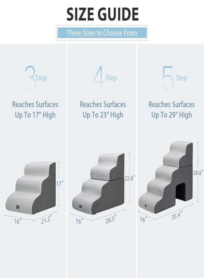 Garnpet Dog Stairs for Couch Sofa and Chair, 3-Step Dog Steps for Small Dogs and Cats, Non-Slip Indoor Pet Step, Dark Grey - Image 4